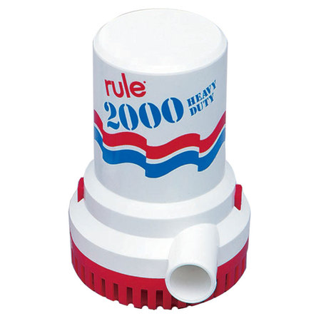 Rule 2000 GPH Non-Automatic Bilge Pump w/6' Leads 10-6UL